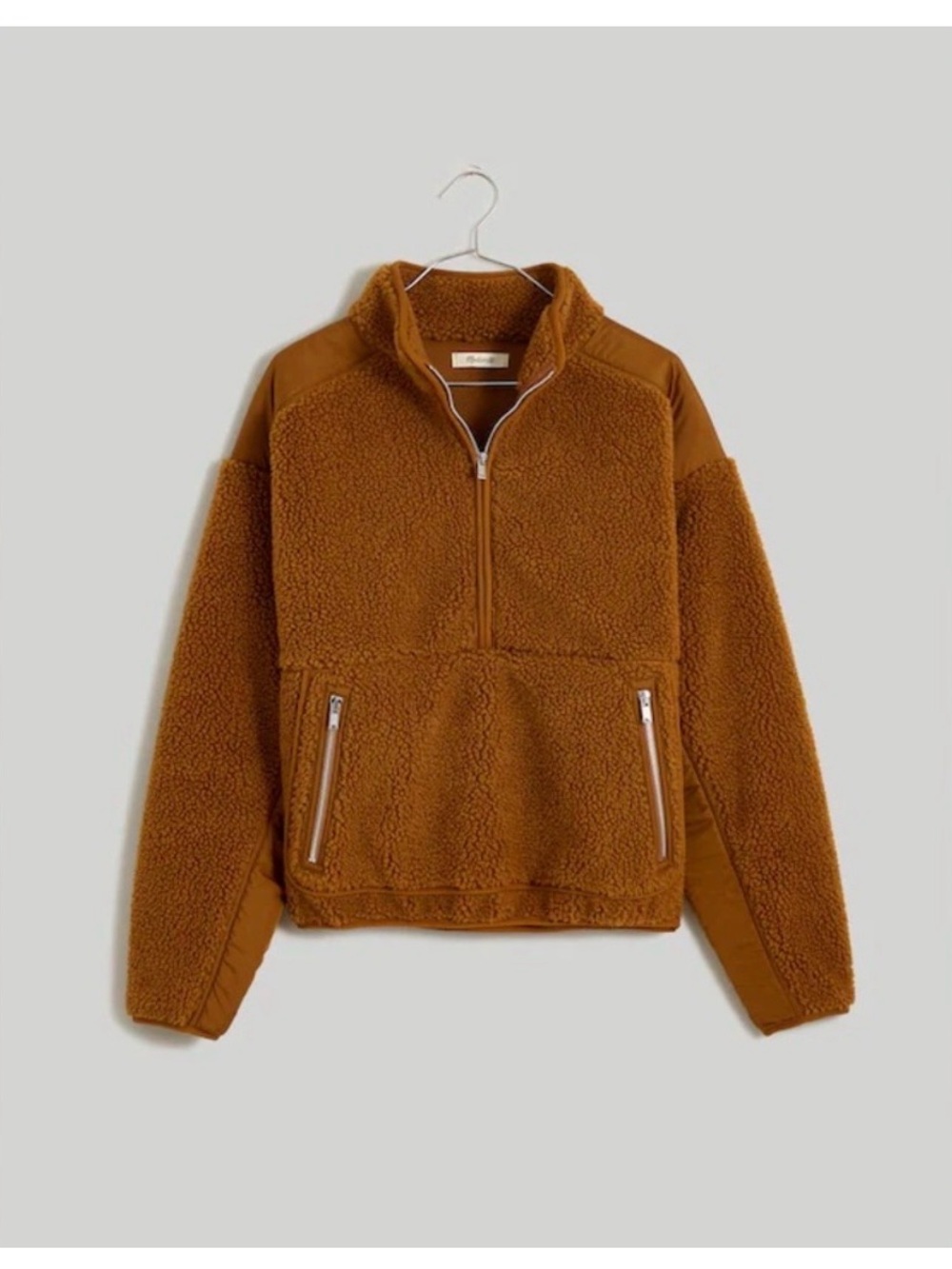 Madewell Faux Shearling half zip pullover